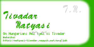 tivadar matyasi business card